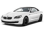 AUT 01 IZ0093 01
2011 BMW 6 Series 640i Convertible White 3/4 Front View On White Seamless