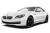 AUT 01 IZ0095 01
2011 BMW 6 Series 640i Convertible White 3/4 Front View On White Seamless
