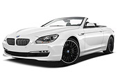 AUT 01 IZ0096 01
2011 BMW 6 Series 640i Convertible White 3/4 Front View On White Seamless