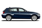 AUT 01 IZ0106 01
2012 BMW 118d 5 Door Hatchback Blue Profile View On White Seamless