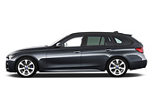 AUT 01 IZ0117 01
2013 BMW 330d Touring Wagon Gray Profile View On White Seamless