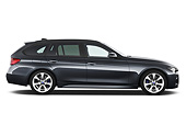 AUT 01 IZ0118 01
2013 BMW 330d Touring Wagon Gray Profile View On White Seamless