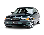AUT 01 RK0073 06
1999 BMW 328i Green 3/4 Front View On White Seamless Background