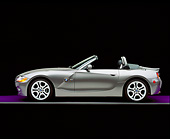 AUT 01 RK0149 06
2003 BMW Z4 3.0i Convertible Gray Side View On Purple Floor Gray Line Studio