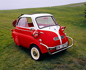 AUT 01 RK0218 02
1958 BMW Isetta Red And White 3/4 Front View On Grass