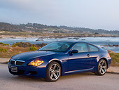 AUT 01 RK0270 01
2006 BMW M6 Coupe Blue 3/4 Front View On Pavement
