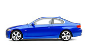 AUT 01 RK0281 01
2007 BMW 335i Coupe Blue Profile View On White Seamless Studio
