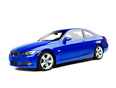 AUT 01 RK0283 01
2007 BMW 335i Coupe Blue 3/4 Side View On White Seamless Studio