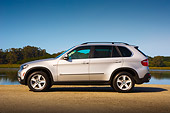 AUT 01 RK0309 01
2007 BMW X5 4.8i Silver Low Profile View On Pavement By Water