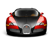 AUT 02 RK0149 01
2008 Bugatti Veyron 16.4 Grand Sport Roadster Red And Black Front View On White Seamless