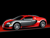 AUT 02 RK0092 01
2007 Bugatti Veyron Red And Gray 3/4 Front View Studio