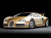 AUT 02 RK0118 01
2008 Bugatti Veyron 16.4 Grand Sport Roadster Gold And White 3/4 Front View Studio