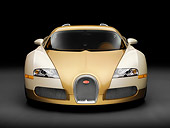 AUT 02 RK0119 01
2008 Bugatti Veyron 16.4 Grand Sport Roadster Gold And White Front View Studio