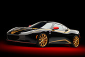 AUT 04 RK0196 01
2012 Lotus Evora S GP Edition Black And Gold 3/4 Front View In Studio