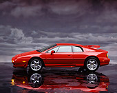 AUT 04 RK0026 05
1994 Lotus Esprit S4 Turbo Red Profile View Gray Clouds Studio