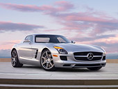AUT 05 BK0006 01
2011 Mercedes-Benz SLS AMG Silver Profile View On Concrete Steps At Dusk