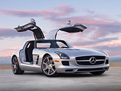 AUT 05 BK0007 01
2011 Mercedes-Benz SLS AMG Silver Profile View On Concrete Steps At Dusk