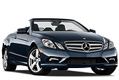 AUT 05 IZ0040 01
2011 Mercedes-Benz E550 Convertible Dark Gray 3/4 Front View On White Seamless