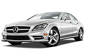 AUT 05 IZ0055 01
2013 Mercedes-Benz CLS Class Silver 3/4 Front View On White Seamless