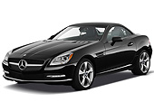 AUT 05 IZ0063 01
2012 Mercedes-Benz SLK Class Black 3/4 Front View On White Seamless