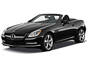 AUT 05 IZ0064 01
2012 Mercedes-Benz SLK Class Black 3/4 Front View On White Seamless