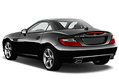 AUT 05 IZ0067 01
2012 Mercedes-Benz SLK Class Black 3/4 Rear View On White Seamless