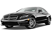AUT 05 IZ0073 01
2013 Mercedes-Benz CLS63 AMG Sedan Black 3/4 Front View On White Seamless