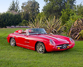 AUT 05 RK0589 01
1955 Mercedes-Benz 300 SLR Red 3/4 Front View On Grass By Trees
