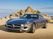 AUT 05 RK0594 01
2010 Mercedes-Benz Gullwing Gray 3/4 Front View On Beach