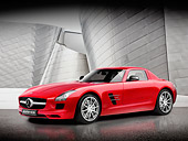 AUT 05 RK0598 01
2011 Mercedes-Benz SLS AMG Coupe Red 3/4 Front View Studio