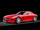 AUT 05 RK0599 01
2011 Mercedes-Benz SLS AMG Coupe Red 3/4 Front View Studio