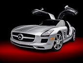 AUT 05 RK0627 01
2011 Mercedes-Benz SLS AMG Silver 3/4 Front View In Studio