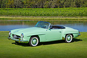 AUT 05 RK0663 01
1960 Mercedes-Benz 190SL Mint 3/4 Side View On Grass By Pond