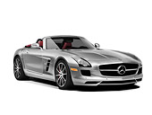 AUT 05 RK0665 01
2012 Mercedes-Benz SLS AMG Roadster Silver 3/4 Front View On White Seamless