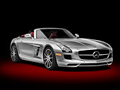 AUT 05 RK0666 01
2012 Mercedes-Benz SLS AMG Roadster Silver 3/4 Front View In Studio