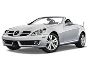 AUT 05 IZ0010 01
2010 Mercedes-Benz SLK350 Roadster Silver 3/4 Front View Studio
