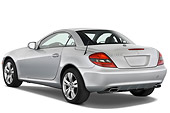 AUT 05 IZ0011 01
2010 Mercedes-Benz SLK350 Roadster Silver 3/4 Rear View Studio