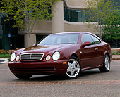 AUT 05 RK0144 01
1999 Mercedes-Benz CLK430 Sport Coupe Bordeaux Red Front 3/4 View On Pavement