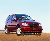 AUT 05 RK0172 02
2000 Mercedes-Benz ML430 Burgundy Low 3/4 Front View On Dirt Blue Sky