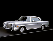 AUT 05 RK0206 01
1971 Mercedes 280 SE Coupe Silver 3/4 Side View On Gray Line Studio