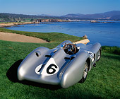 AUT 05 RK0214 04
1954 Mercedes W196 Race Car Silver 3/4 Rear View On Grass By Water