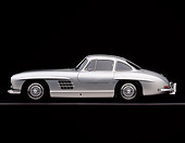 AUT 05 RK0234 06
1955 Mercedes-Benz 300SL Gullwing Silver Profile On Gray Line Studio