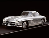 AUT 05 RK0235 02
1955 Mercedes-Benz 300SL Gullwing Silver 3/4 Front View On Gray Line Studio