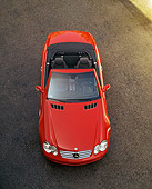 AUT 05 RK0276 04
2003 Mercedes SL500 Red Convertible Overhead Head On Shot On Pavement