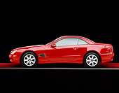 AUT 05 RK0277 01
2003 Mercedes Benz SL500 Red Convertible Profile On Red Floor Gray Line Studio