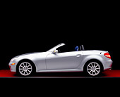 AUT 05 RK0391 09
2005 Mercedes-Benz SLK350 Convertible Silver Profile View Red Floor Studio