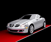 AUT 05 RK0392 08
2005 Mercedes-Benz SLK350 Convertible Silver 3/4 Front View On Red Floor