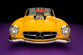 AUT 05 RK0489 01
1957 Mercedes-Benz 190SL Convertible Yellow Head On Shot Purple Floor Studio