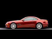 AUT 05 RK0492 01
2007 Mercedes-Benz SL550 Roadster Storm Red Profile View Studio