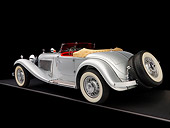 AUT 05 RK0537 01
1934 Mercedes-Benz 380K Convertible Silver 3/4 Rear View Studio
